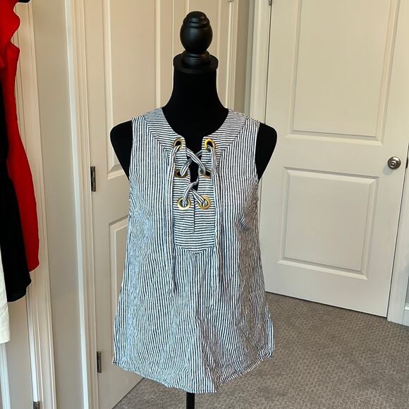 MICHAEL Michael Kors Tops - Michael Kors Linen Blend Tank Gold Hardware